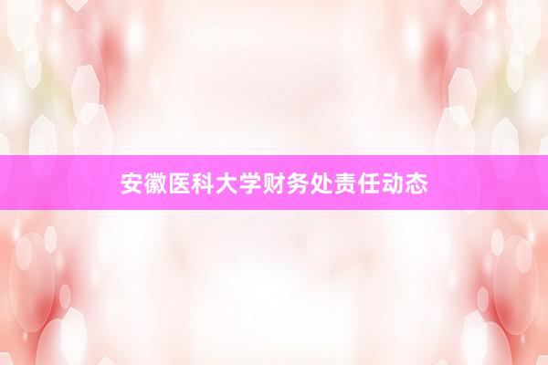 安徽医科大学财务处责任动态